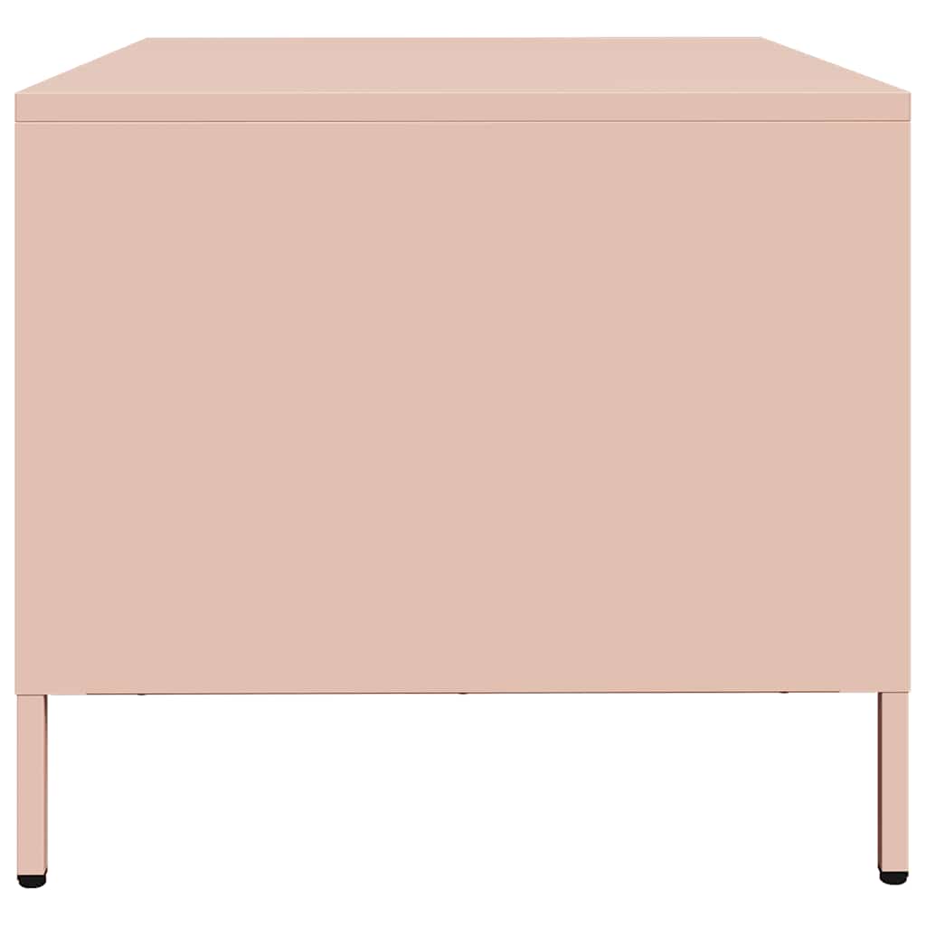 Salontafel 68,5x50x43,5 cm koudgewalst staal roze