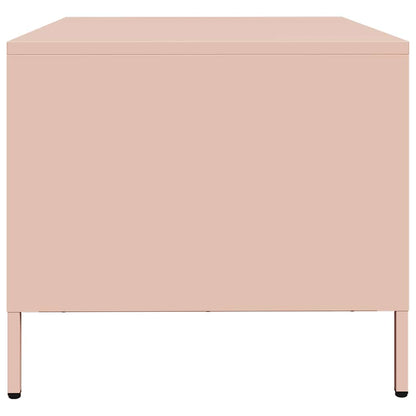 Salontafel 68,5x50x43,5 cm koudgewalst staal roze