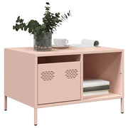 Salontafel 68,5x50x43,5 cm staal roze