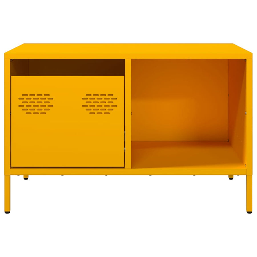 Salontafel 68,5x50x43,5 cm koudgewalst staal mosterdgeel