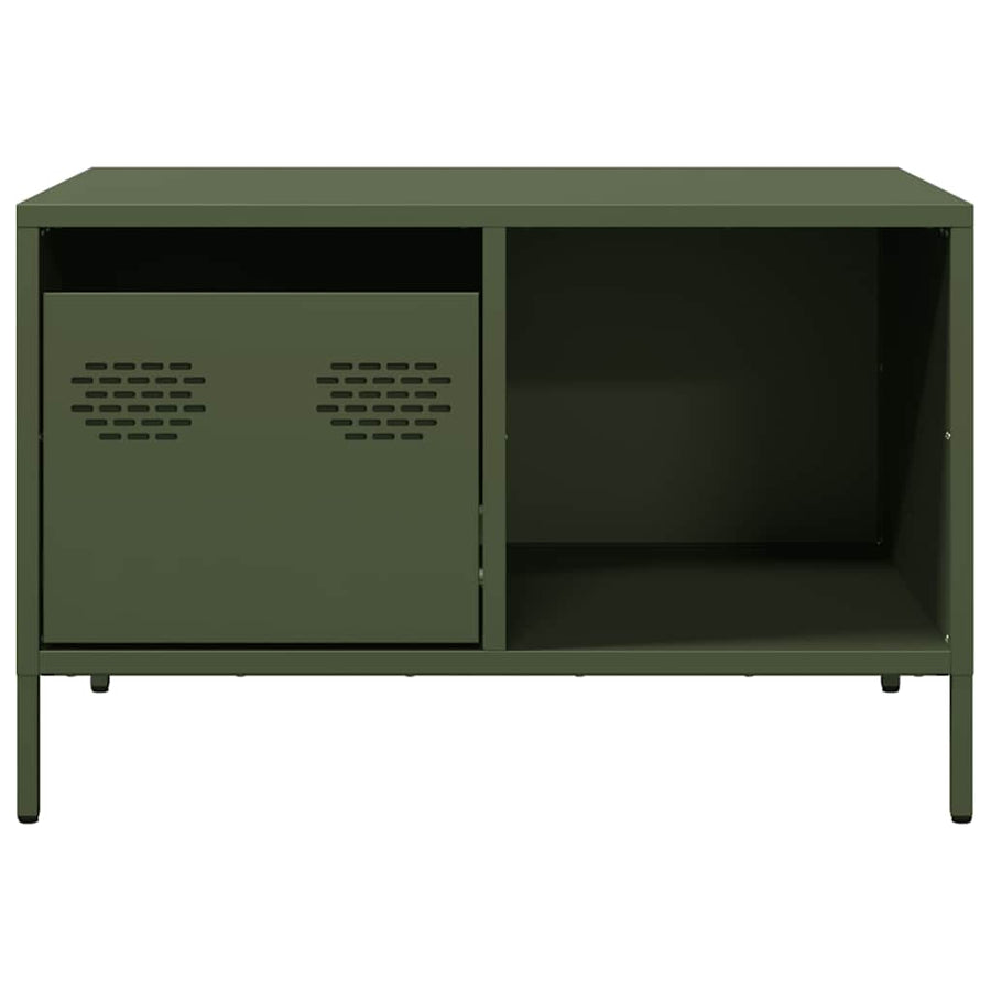 Salontafel 68,5x50x43,5 cm koudgewalst staal olijfgroen