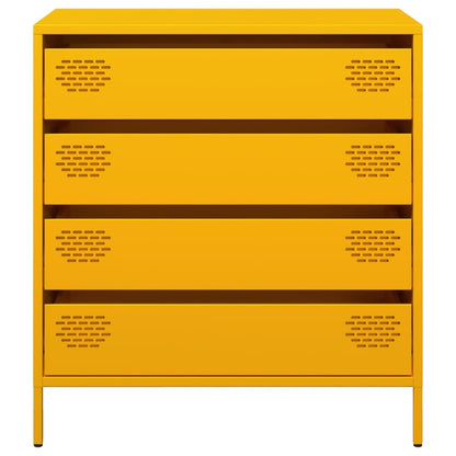 Dressoir 68x39x73,5 cm koudgewalst staal mosterdgeel