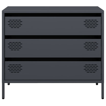 Dressoir 68x39x58,5 cm koudgewalst staal antracietkleurig