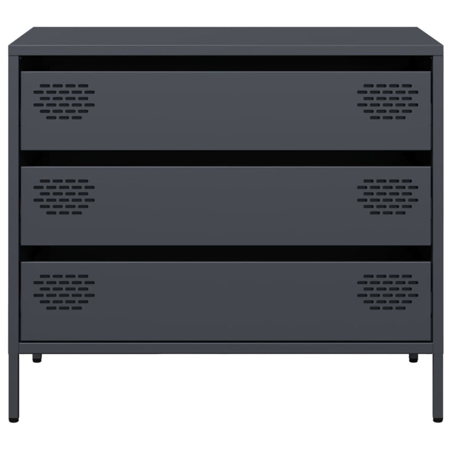 Dressoir 68x39x58,5 cm koudgewalst staal antracietkleurig