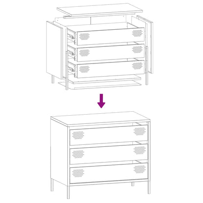 Dressoir 68x39x58,5 cm koudgewalst staal antracietkleurig
