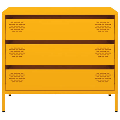Dressoir 68x39x58,5 cm koudgewalst staal mosterdgeel