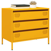 Dressoir 68x39x58,5 cm staal mosterdgeel