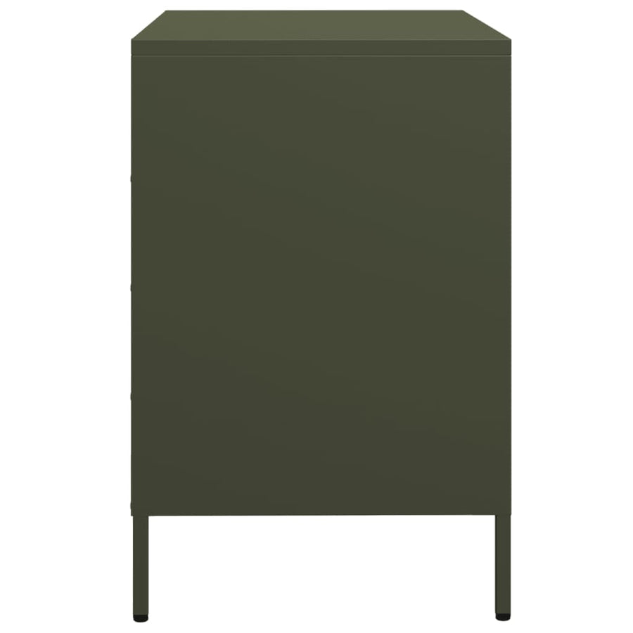 Dressoir 68x39x58,5 cm koudgewalst staal olijfgroen