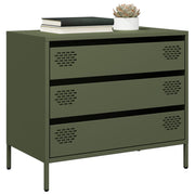 Dressoir 68x39x58,5 cm staal olijfgroen