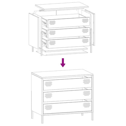 Dressoir 68x39x58,5 cm koudgewalst staal wit