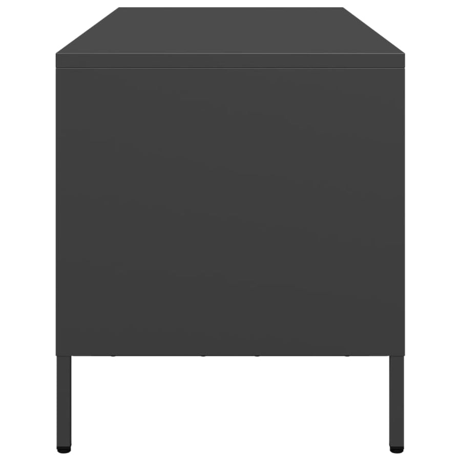 Tv-meubel 101,5x39x43,5 cm koudgewalst staal zwart