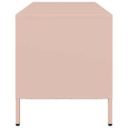 Tv-meubel 101,5x39x43,5 cm koudgewalst staal roze