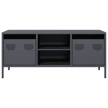 Tv-meubel 101,5x39x43,5 cm koudgewalst staal antracietkleurig