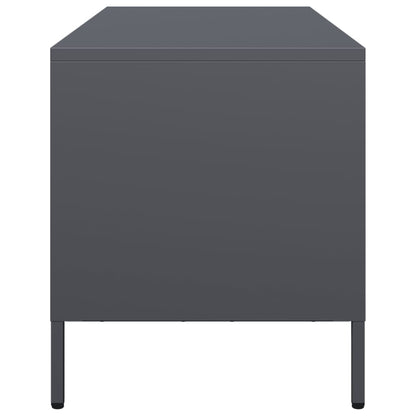 Tv-meubel 101,5x39x43,5 cm koudgewalst staal antracietkleurig