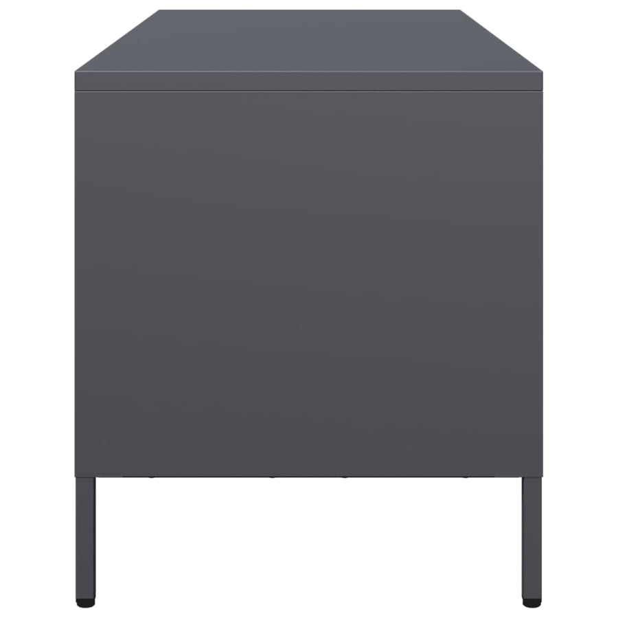 Tv-meubel 101,5x39x43,5 cm koudgewalst staal antracietkleurig
