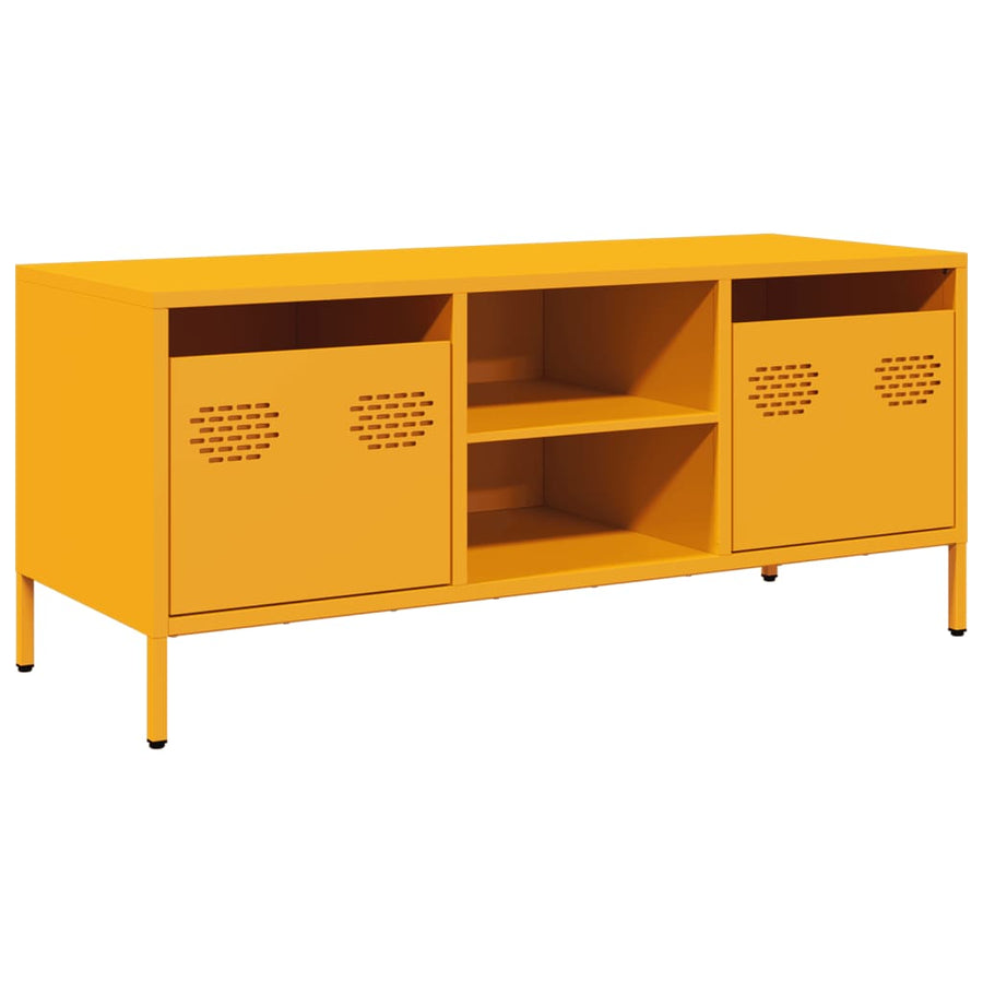 Tv-meubel 101,5x39x43,5 cm koudgewalst staal mosterdgeel