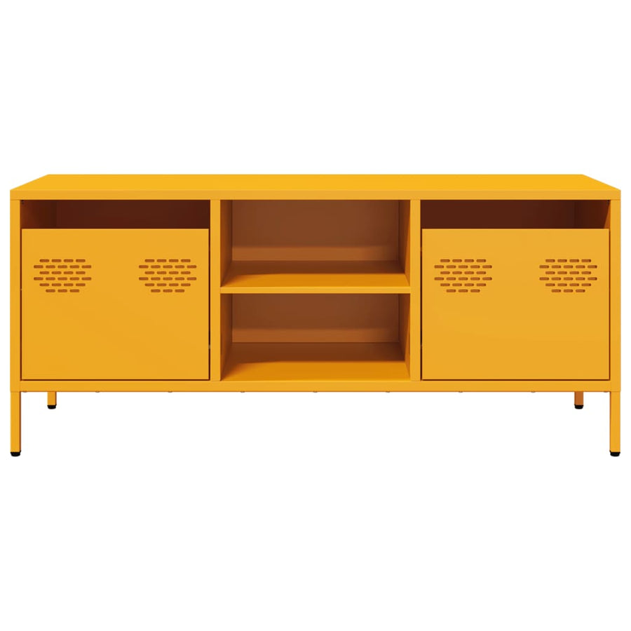 Tv-meubel 101,5x39x43,5 cm koudgewalst staal mosterdgeel