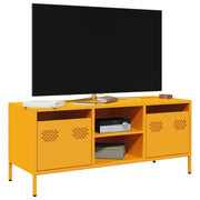 Tv-meubel 101,5x39x43,5 cm staal mosterdgeel