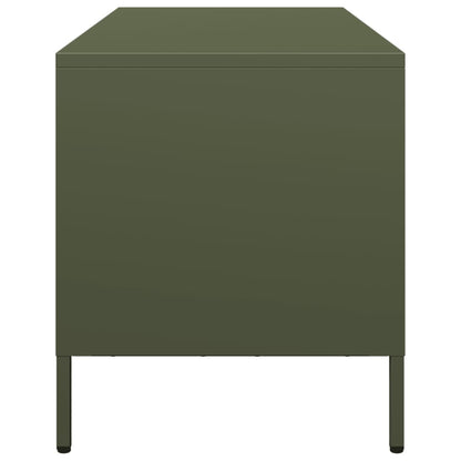 Tv-meubel 101,5x39x43,5 cm koudgewalst staal olijfgroen