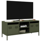 TV cabinet 101.5x39x43.5 cm cold-rolled steel olive green
