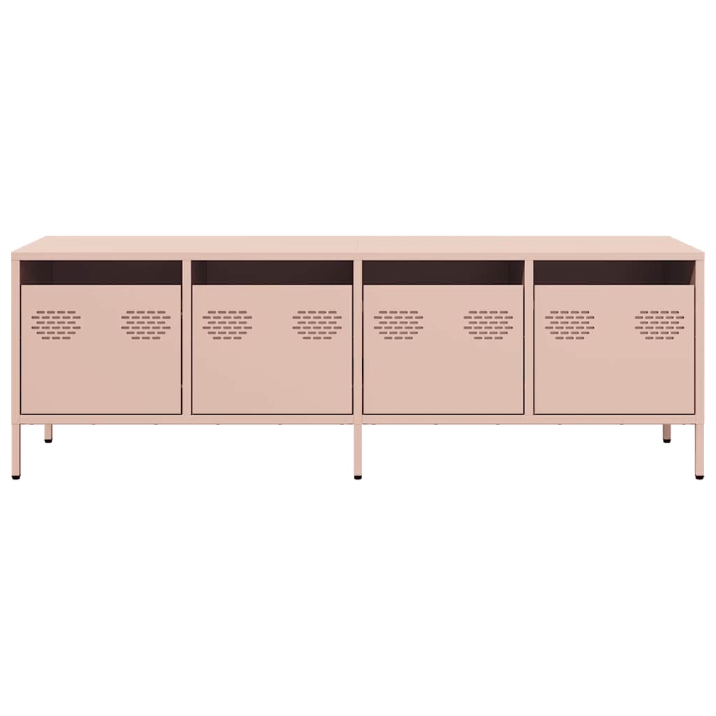 Tv-meubel 135x39x43,5 cm koudgewalst staal roze
