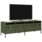 TV cabinet 135x39x43.5 cm cold rolled steel olive green