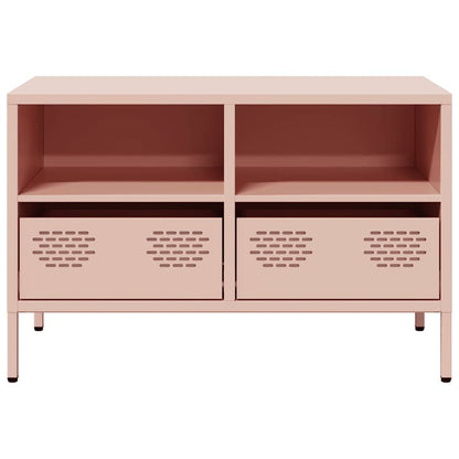 Tv-meubel 68x39x43,5 cm koudgewalst staal roze