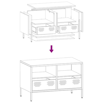 Tv-meubel 68x39x43,5 cm koudgewalst staal roze