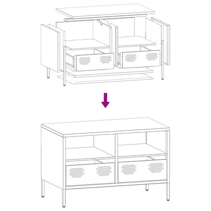 Tv-meubel 68x39x43,5 cm koudgewalst staal antracietkleurig
