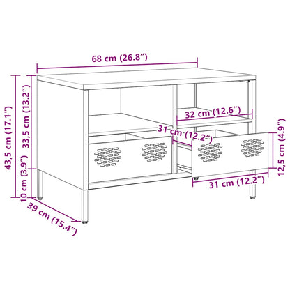 Tv-meubel 68x39x43,5 cm koudgewalst staal wit