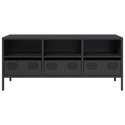 Tv-meubel 101,5x39x43,5 cm koudgewalst staal zwart