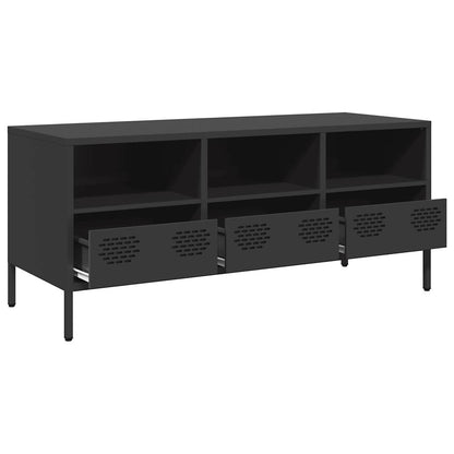 Tv-meubel 101,5x39x43,5 cm koudgewalst staal zwart