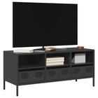 TV cabinet 101.5x39x43.5 cm cold-rolled steel black