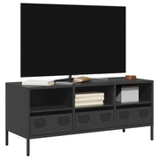 Tv-meubel 101,5x39x43,5 cm staal zwart