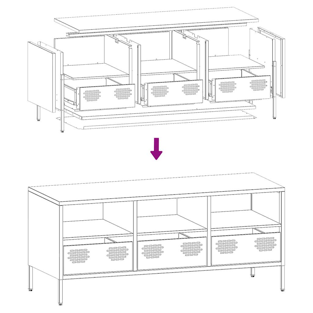 Tv-meubel 101,5x39x43,5 cm koudgewalst staal antracietkleurig