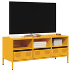 TV cabinet 101.5x39x43.5 cm cold-rolled steel mustard yellow