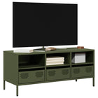 TV cabinet 101.5x39x43.5 cm cold-rolled steel olive green
