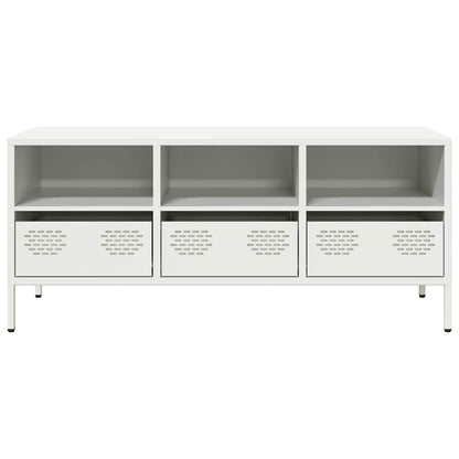Tv-meubel 101,5x39x43,5 cm koudgewalst staal wit
