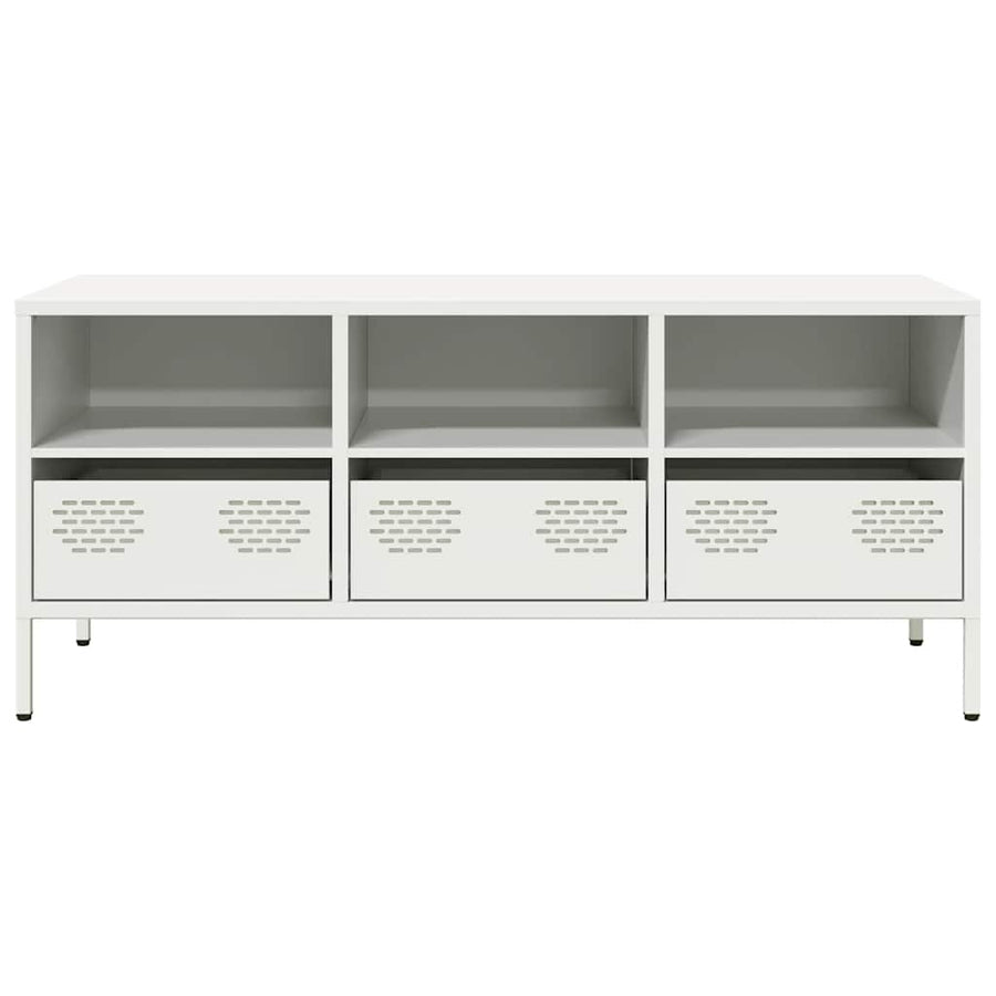Tv-meubel 101,5x39x43,5 cm koudgewalst staal wit