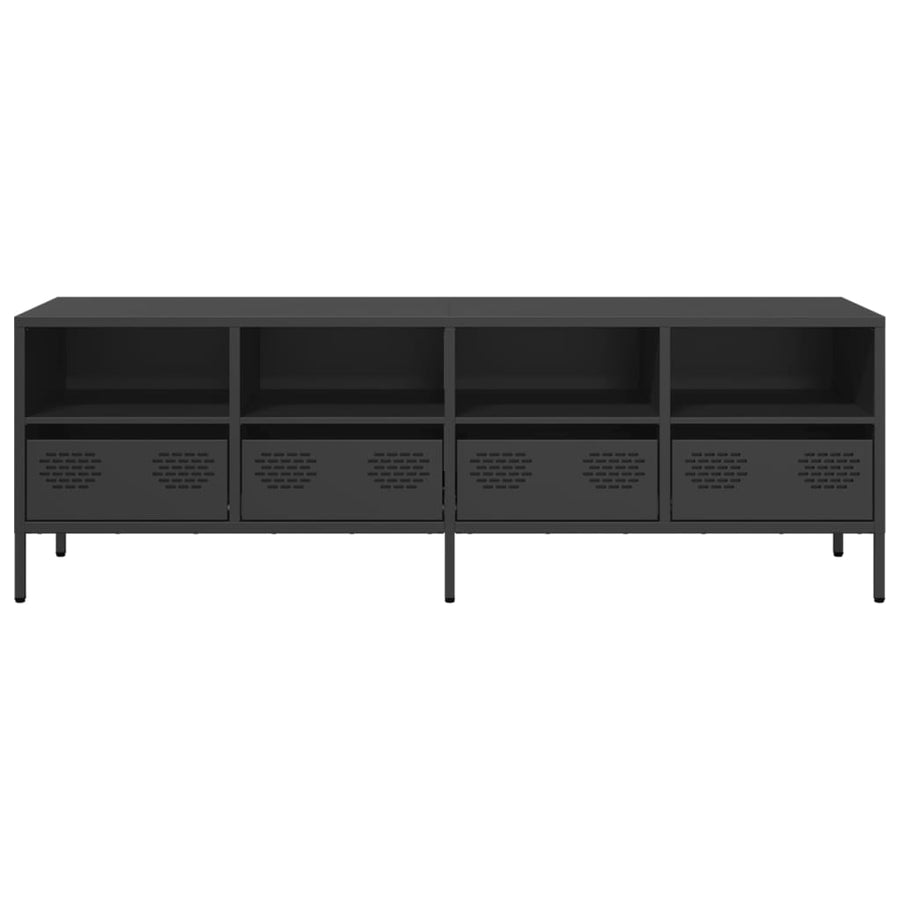 Tv-meubel 135x39x43,5 cm koudgewalst staal zwart