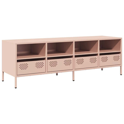 Tv-meubel 135x39x43,5 cm koudgewalst staal roze