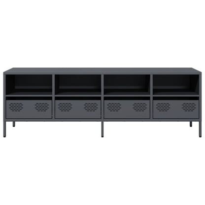 Tv-meubel 135x39x43,5 cm koudgewalst staal antracietkleurig
