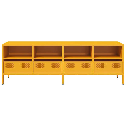 Tv-meubel 135x39x43,5 cm koudgewalst staal mosterdgeel