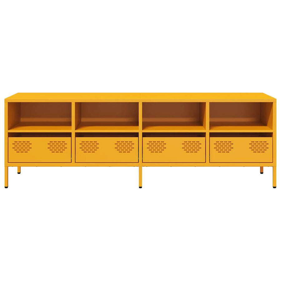 Tv-meubel 135x39x43,5 cm koudgewalst staal mosterdgeel