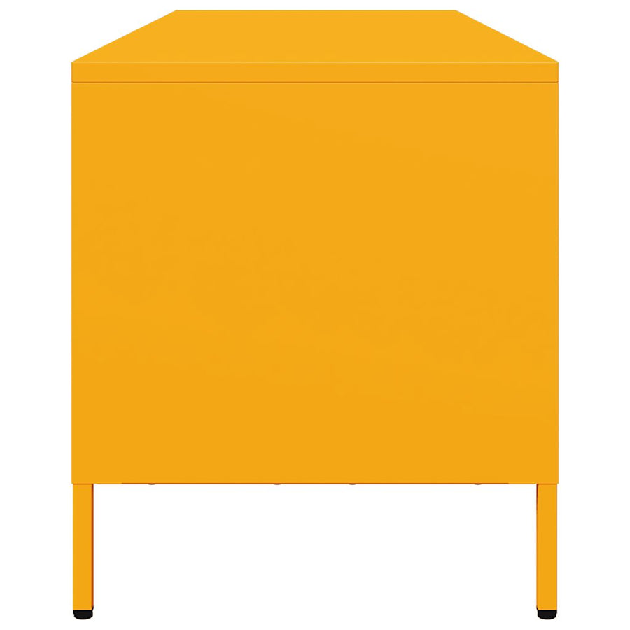 Tv-meubel 135x39x43,5 cm koudgewalst staal mosterdgeel