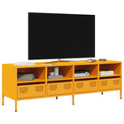 TV unit 135x39x43.5 cm cold-rolled steel mustard yellow