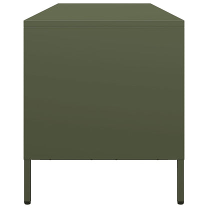 Tv-meubel 135x39x43,5 cm koudgewalst staal olijfgroen