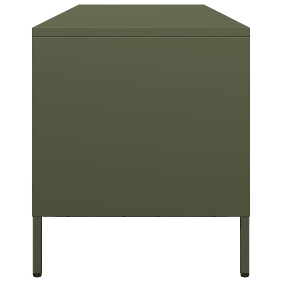 Tv-meubel 135x39x43,5 cm koudgewalst staal olijfgroen