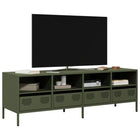 Tv-meubel 135x39x43,5 cm staal olijfgroen