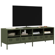 Tv-meubel 135x39x43,5 cm staal olijfgroen